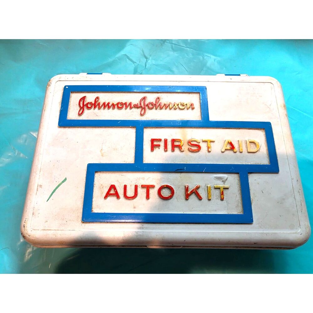 Vintage 1960's  Johnson & Johnson First Aid Auto Kit